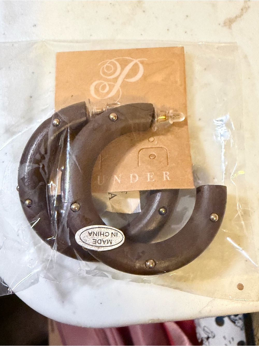 Plunder-Wooden Hoop Earrings in Dark Brown - . Brand